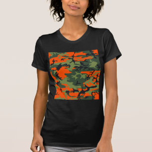 Camiseta Camuflagem Laranja Caçador