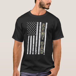Camiseta Camuflagem Militar Pai Exército Americano de Bande