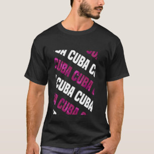 Camiseta Camuflagem rosa com padrão Cuba