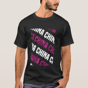 Camiseta Camuflagem rosa com padrão da China