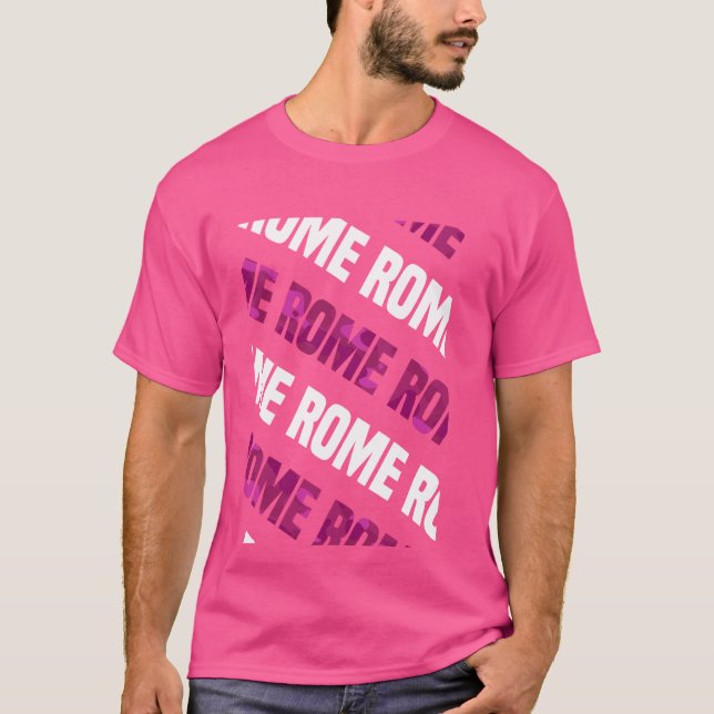 Camiseta Camuflagem rosa com padrão Roma (Frente)