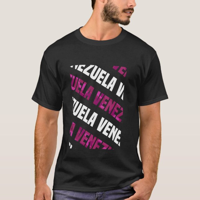 Camiseta Camuflagem rosa com padrão Venezuela (Frente)