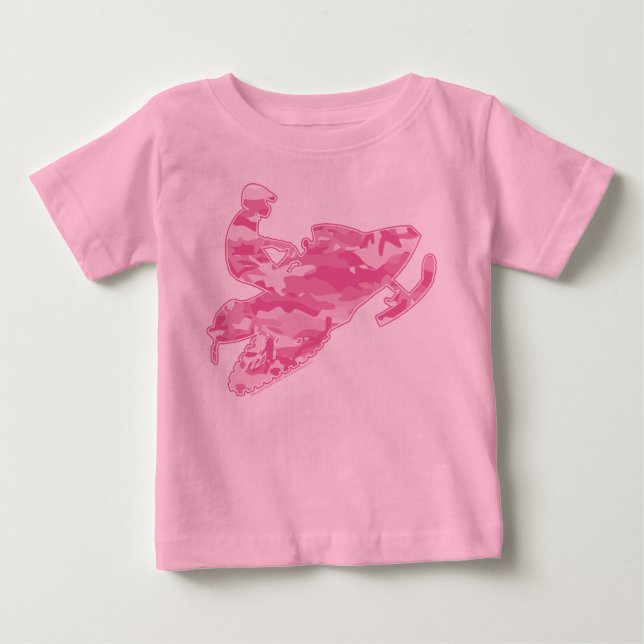 Camiseta Camuflagem Rosa Snowmobile (Frente)