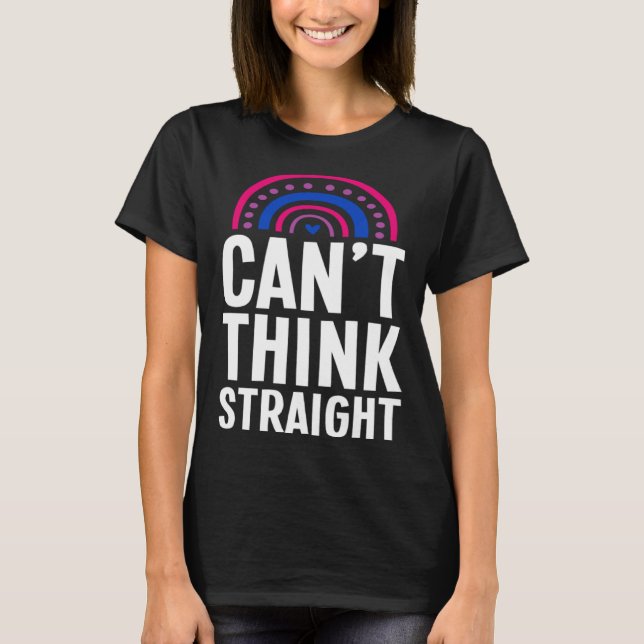 Camiseta Can t Think Straight Bisexual Pride Bohemian Rainb (Frente)