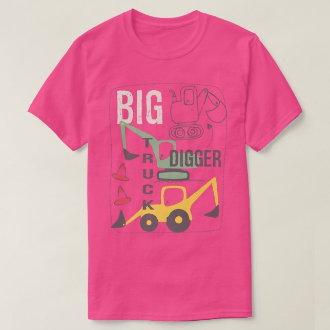 Camiseta Can You Dig It Construction Truck Boy Man Dad Birt (Frente do Design)