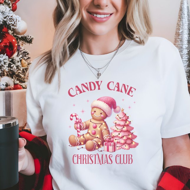 Camiseta Cana-de-açúcar (Christmas tshirt for women Candy cane Christmas Club)