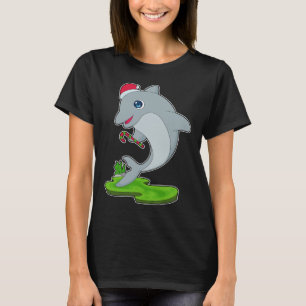 Camiseta Cana doce de Natal de golfinho
