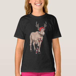 Camiseta Cana-doce de-natal de Reindeer