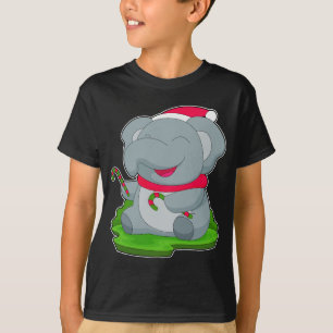 Camiseta Cana doce de Natal elefante