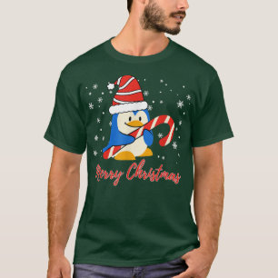 Camiseta Cana-doce doce de pinguim doce de Natal
