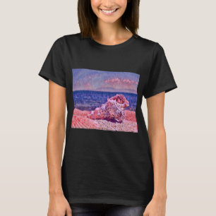 Camiseta Cana rosa perto da pintura de aquarela púrpura