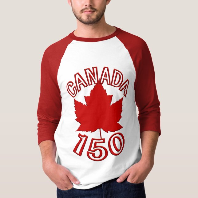 Camiseta Canadá 150 Baseball Jersey Canadá 150 Shirts (Frente)
