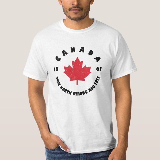 Camiseta Canadá 1867 True North Strong and Free (Frente)