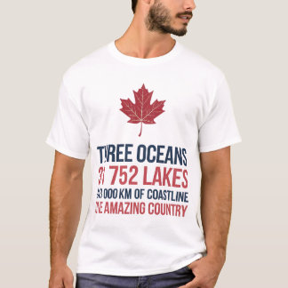 Camiseta Canadá 3 Oceanos 31752 Lagos 243000 km de costa