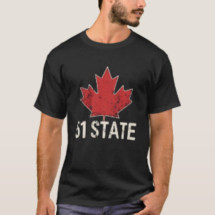 Camiseta Canadá 51rua Estado Trump American e Canadian Flag