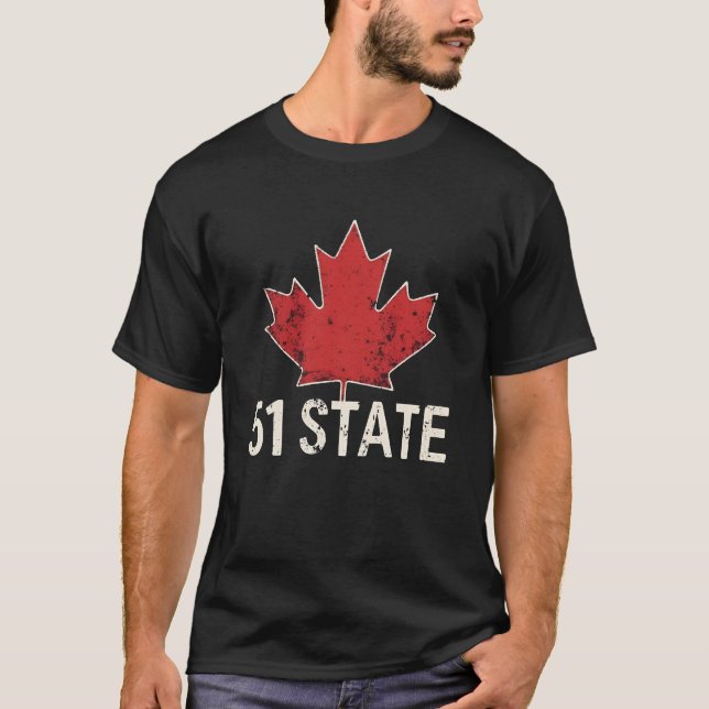 Camiseta Canadá 51rua Estado Trump American e Canadian Flag (Frente)