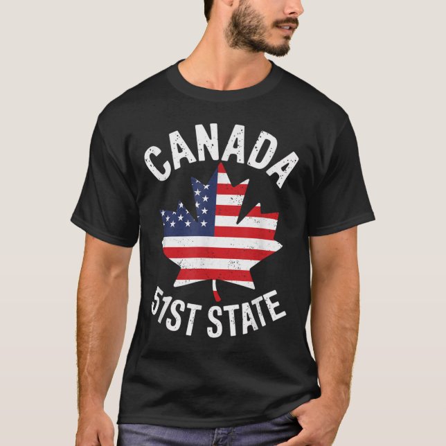 Camiseta Canada 51rua State Usa Flag Canada 51rua State Vin (Frente)