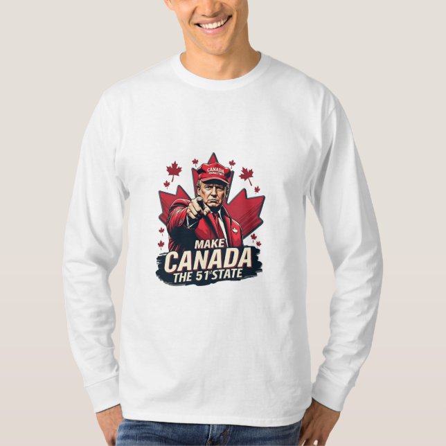 Camiseta Canadá, a 51 ruas State Trump Canadense (Frente)