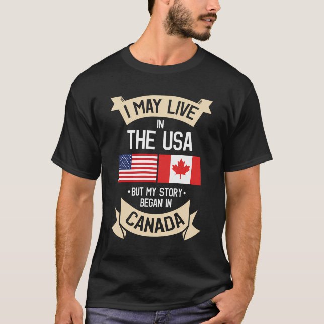 Camiseta Canada American Flag Usa Canadian Roots Gifts (Frente)