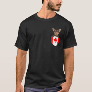 Camiseta Canadá Bandeira Brown Chihuahua Cachorro No Bolso
