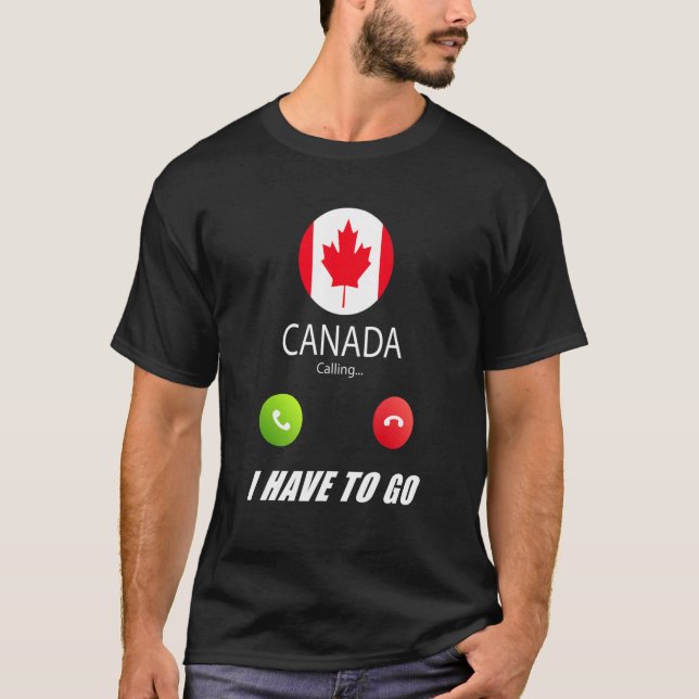 Camiseta Canadá Bandeira Souvenir Canadá Está Chamando (Frente)