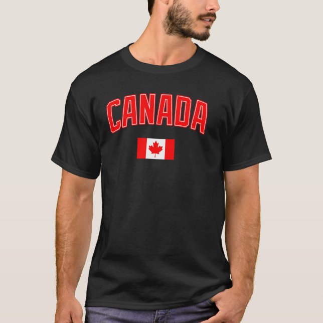 Camiseta Canadá Bandeira Universidade Canadense Toronto Ret (Frente)