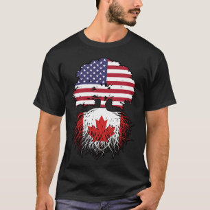 Camiseta Canadá Canadá Canadá americano Tree Roots Flag