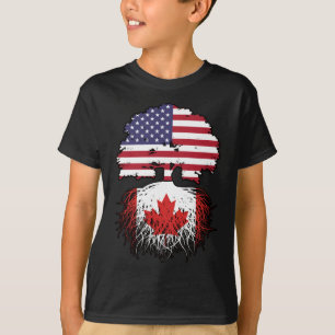 Camiseta Canadá Canadá Canadá americano Tree Roots Flag