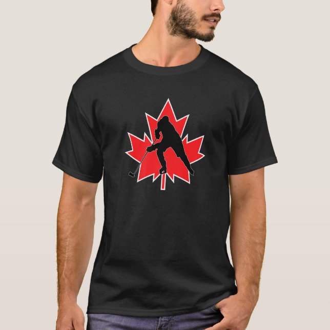 Camiseta Canadá, Canadá, Equipe de hóquei Red White Winter  (Frente)