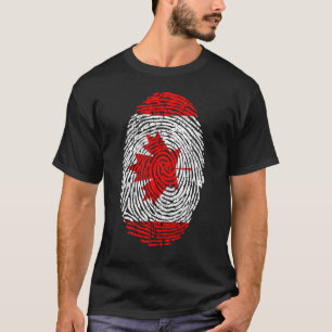 Camiseta Canadá canadense Flag Fingerprint Maple Leaf Citiz