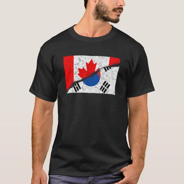 Camiseta Canadá Canadenses Coreia do Sul Coreano DNA Misto  (Frente)