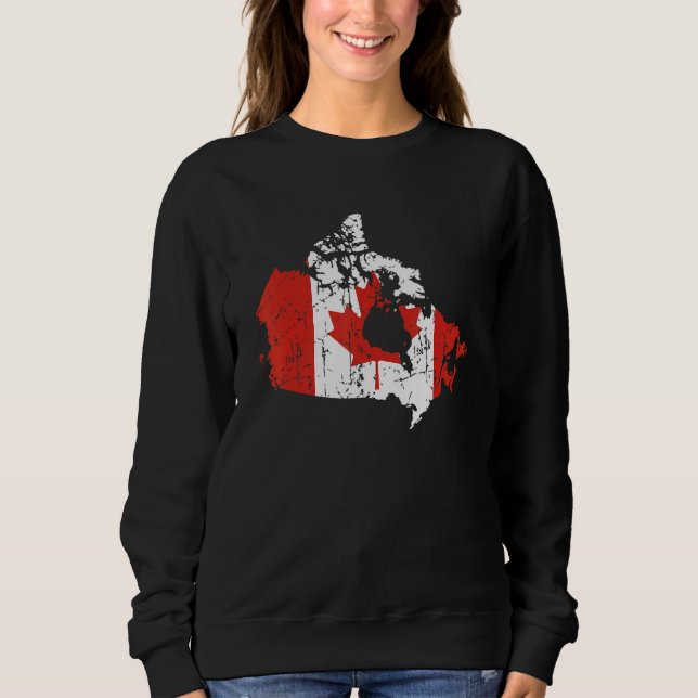 Camiseta Canada Canadian Flag Vintage Maple Leaf Map (Frente)