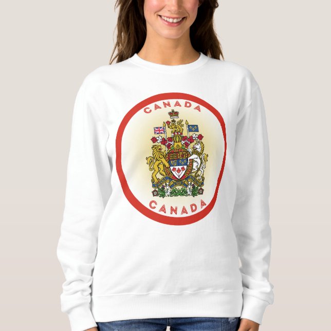 Camiseta Canadá Casaco de Forma do Círculo de Armas (Frente)