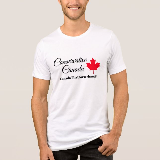 Camiseta Canadá Conservador. Canadá primeiro para uma mudan (Frente)