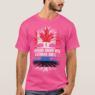 Camiseta Canadá crescido com bandeira estônia raízes no Can