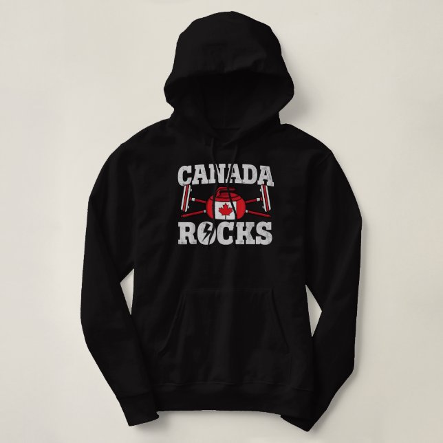 Camiseta Canadá Curling Broling Winter ice Sports Canada Fl (Frente do Design)