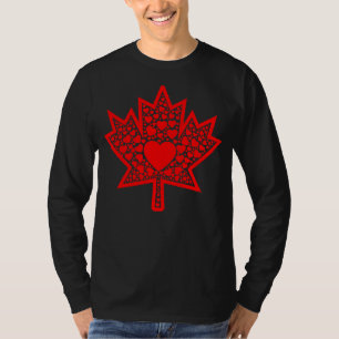 Camiseta Canadá Day Heart Maple Leaf Canada