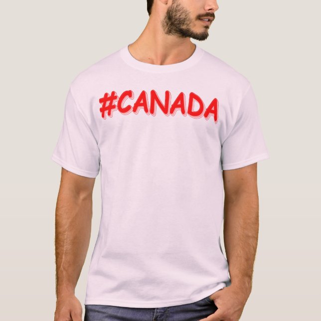 Camiseta "#CANADÁ" Design de Expressão de Cuta. Comprar Ago (Frente)