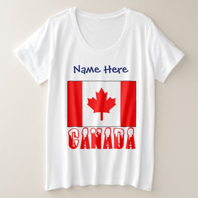 Camiseta Canada e Bandeira Canadense Personalizados  (Frente do Design)