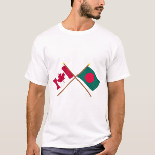 Camiseta Canadá e bandeiras cruzadas Bangladesh