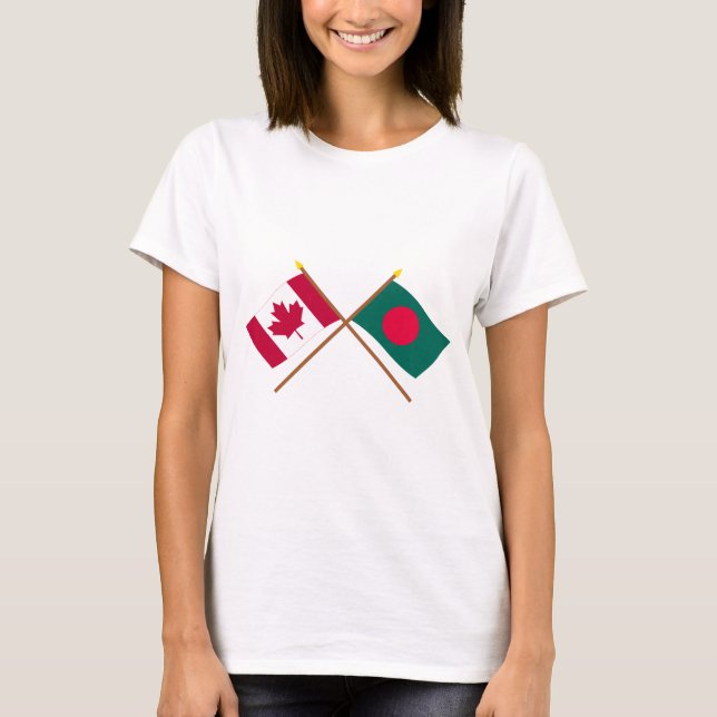 Camiseta Canadá e bandeiras cruzadas Bangladesh (Frente)