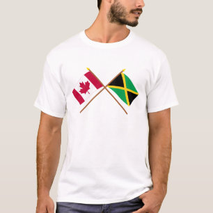 Camiseta Canadá e bandeiras cruzadas Jamaica