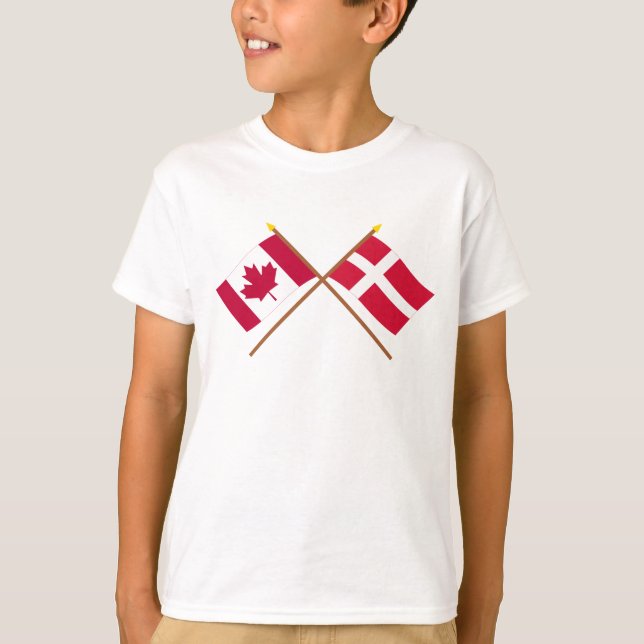 Camiseta Canadá e Dinamarca cruzaram sinalizadores (Frente)
