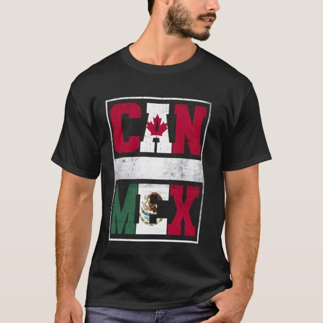 Camiseta Canadá e México Misturar Patrimônio Canadiano Ro M (Frente)