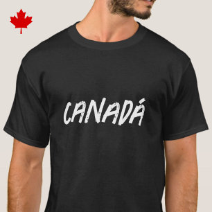 Camiseta Canadá - em espanhol, en Español - preto + branco