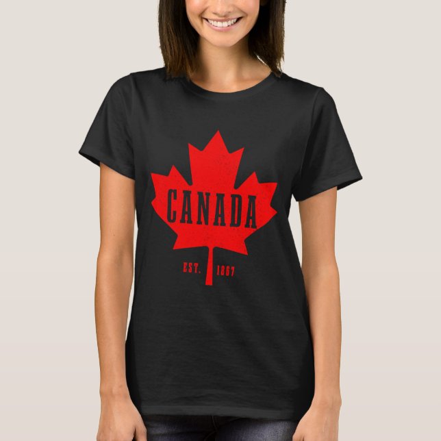 Camiseta Canadá Est 1867 Maple Leaf Canadian Flag Pride Roo (Frente)