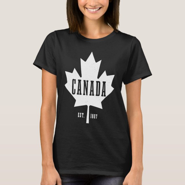 Camiseta Canada Est 1867 Maple Leaf Canadian Flag Pride Roo (Frente)