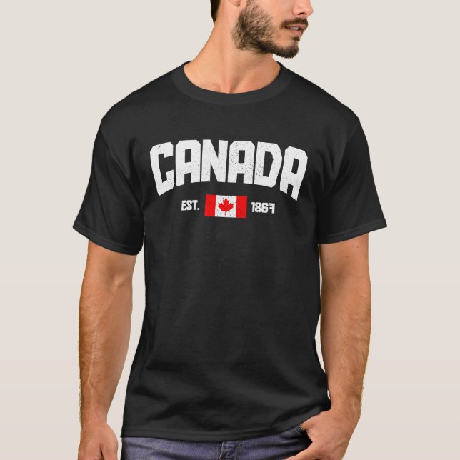 Camiseta Canadá Est 1867 Maple Leaf Canadian Flag Pride Roo (Frente)