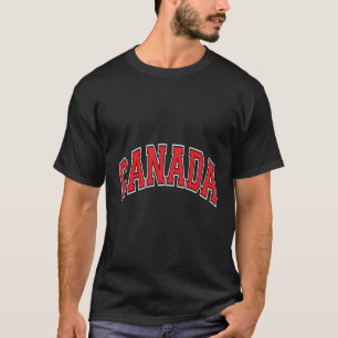 Camiseta Canadá Estilo de Variedade Texto Vermelho com Cont