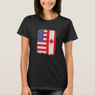 Camiseta Canadá, EUA, sinalizador americano, canadense